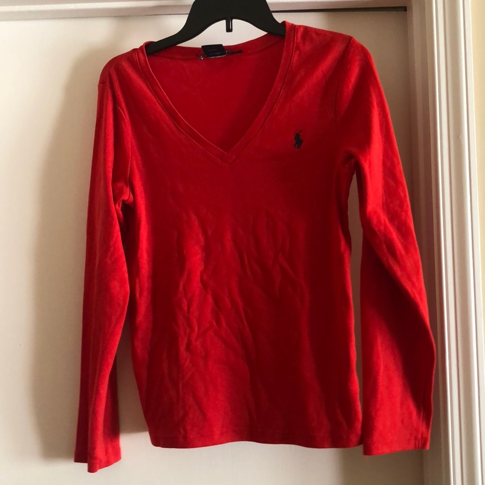 Red Ralph Lauren Sport Long Sleeve Tee